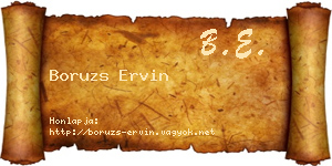 Boruzs Ervin névjegykártya