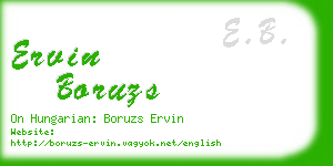 ervin boruzs business card